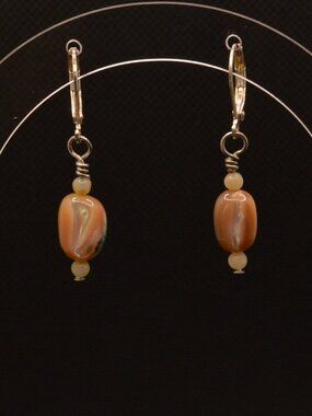 Shell And Stone Sterling Earrings